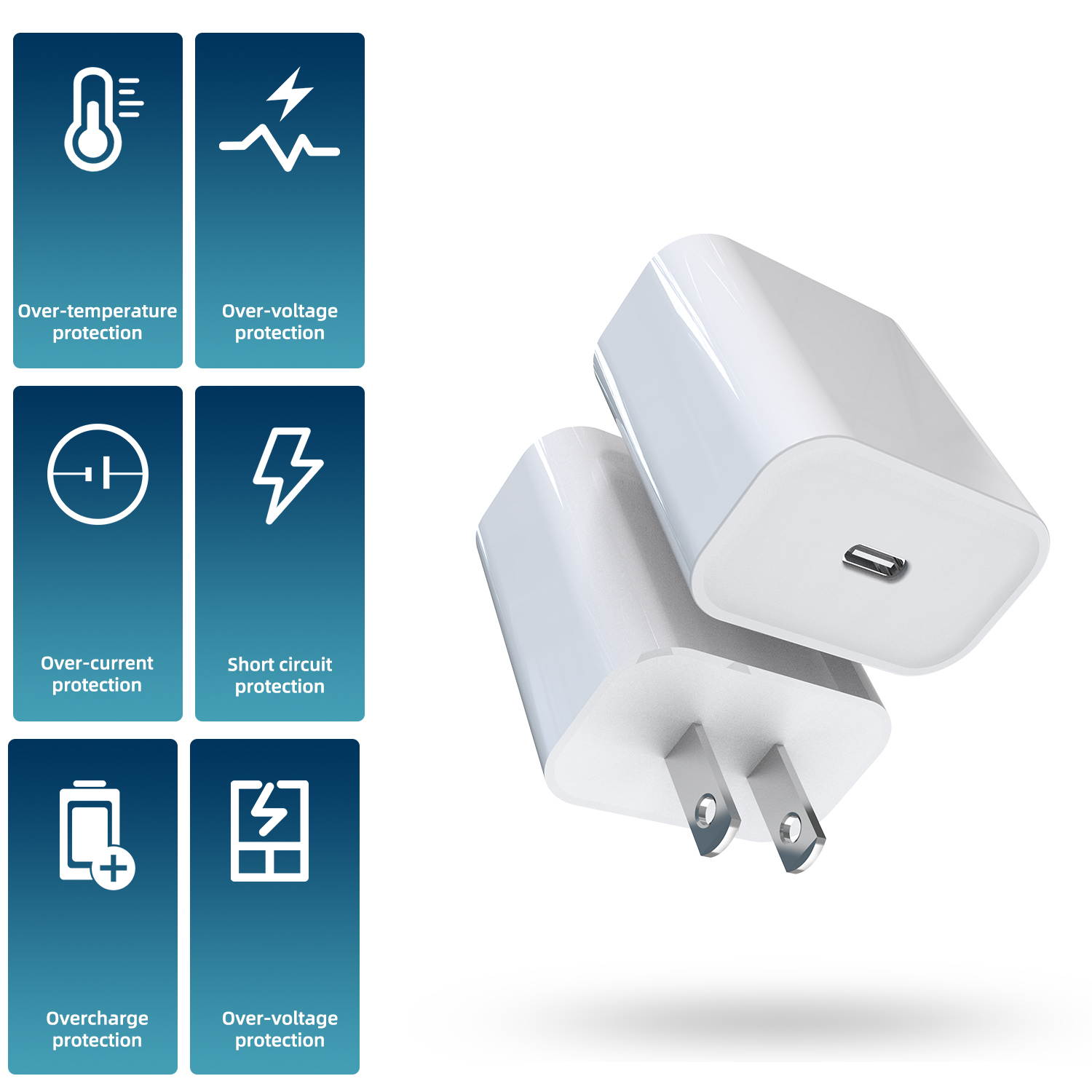 DONWELL For iPhone 12/12 Min/12 Pro/12Pro Max,SE 11 Pro MAX X XS XR 8 AirPods Pro iPad (2020),Macbook, 20W USB Type C Wall Fast Charger PD Power Port Adapter ,White Plug ,Quick charger