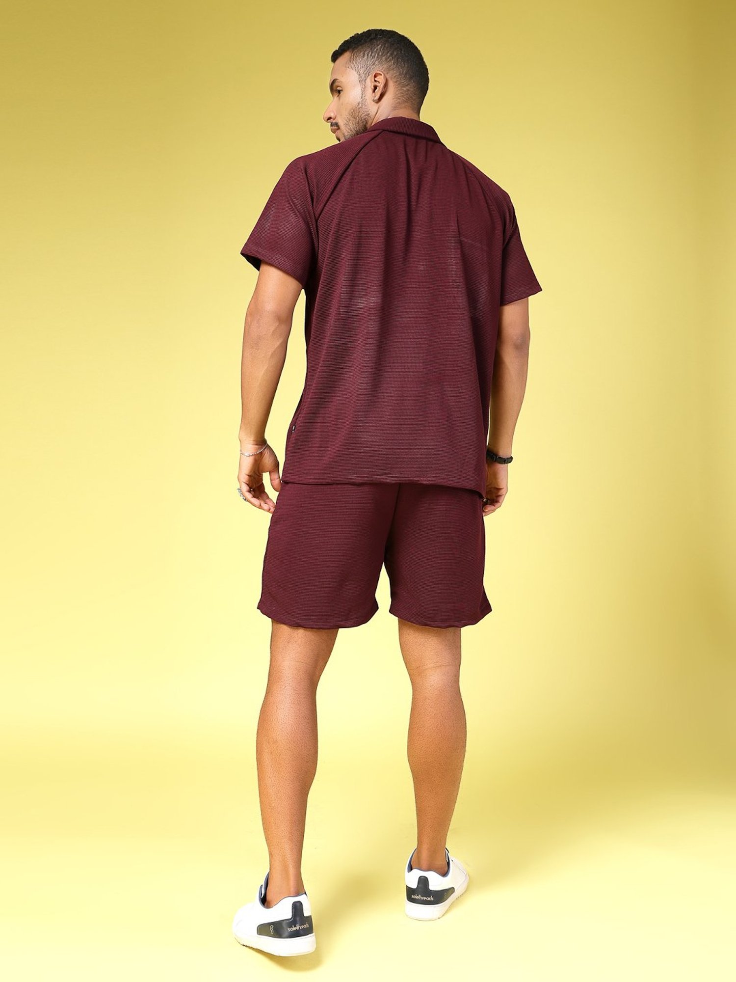 Rigo Wine Loose Fit T-Shirt & Shorts Set