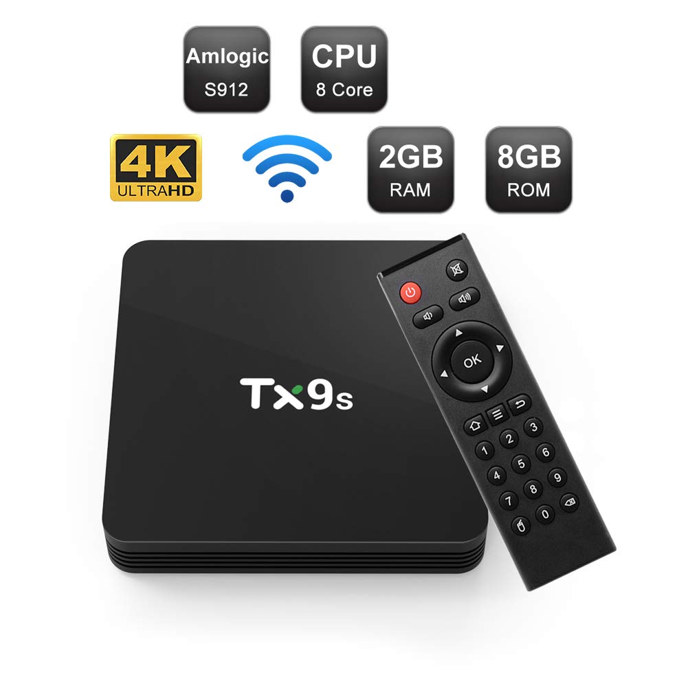 Android 7.1 TV Box Octa Core, Amlogic S912 Android TV OS WiFi 2.4GHz, 2G/8G Kodi 18 CyberFlix WatchLive
