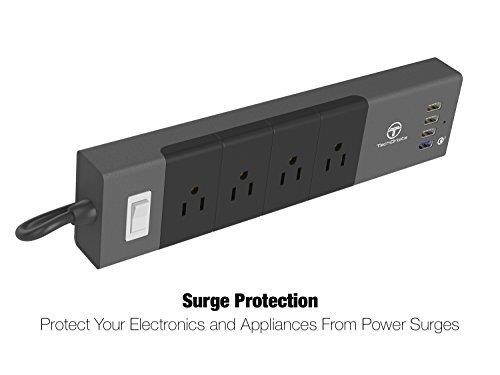 6 Outlet Power Strip With 3' Cord, Black