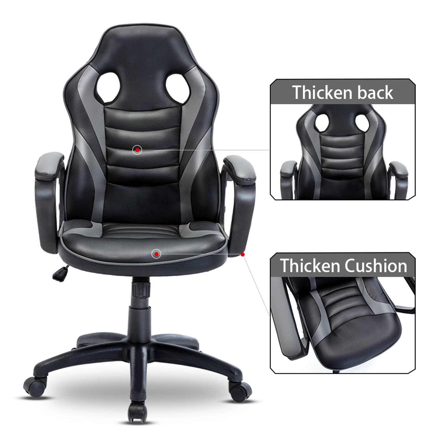 Gaming Chair Ergonomic Leather Recliner Racing Computer Chair High Back Adjustable Swivel Executive office Desk Chair E-Sport Video Game Chair with Lumbar Support