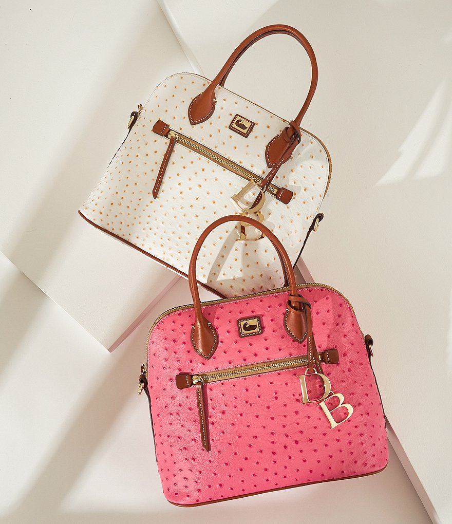 Dooney & Bourke Ostrich Collection Large Domed Satchel Bag
