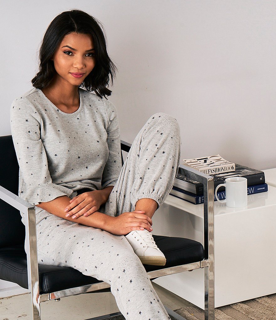 CeCe Star Print Jogger Coordinating Lounge Pants