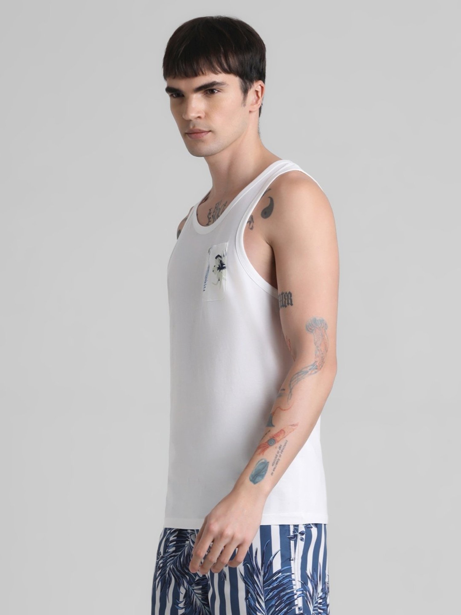 Jack & Jones Cloud Dancer Cotton Slim Fit Tank Tee