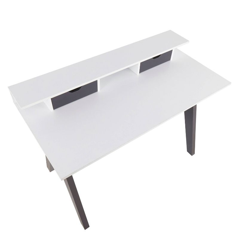 Wishbone Contemporary Computer Desk Wood Gray/White - LumiSource