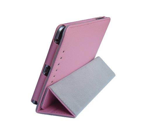 iShoppingdeals - Pink PU Leather Folio Cover Case and Anti-Glare Matte Screen Protector for ASUS Google Nexus 7 Tablet
