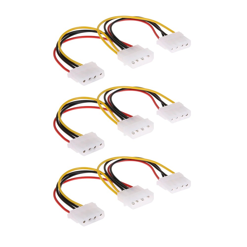 3pcs 4Pin D Type Female to 2 D Type Male Interface Power Converter Adapter Splitter Cable Extension Wire for 4pin Cooling Fan