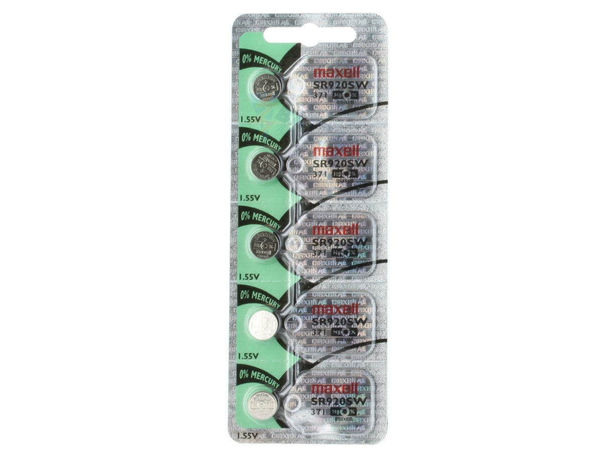 5 Pcs 371 Battery SR920SW Maxell Batteries