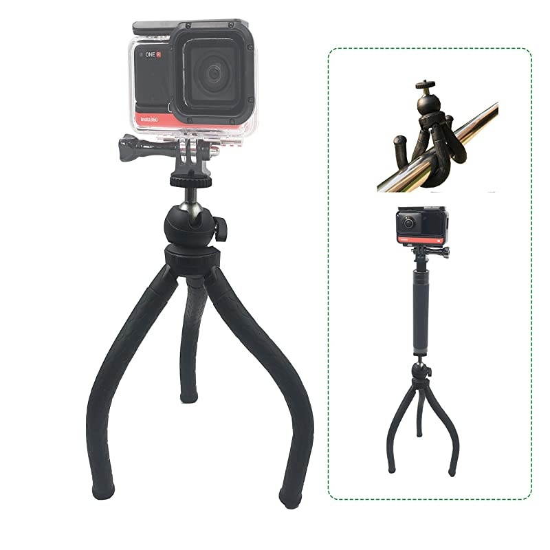 Flexible Monopod Gooseneck Jaws Flex Clamp Mount Compatible with Insta360 one X2/ One R/Samsung Gear 360/ Ricoh Theta V 360/ Digital Cameras