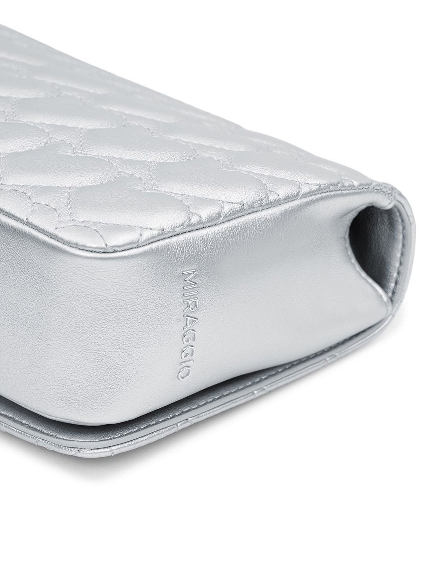 Miraggio Desire Silver Faux Leather Quilted Sling Handbag