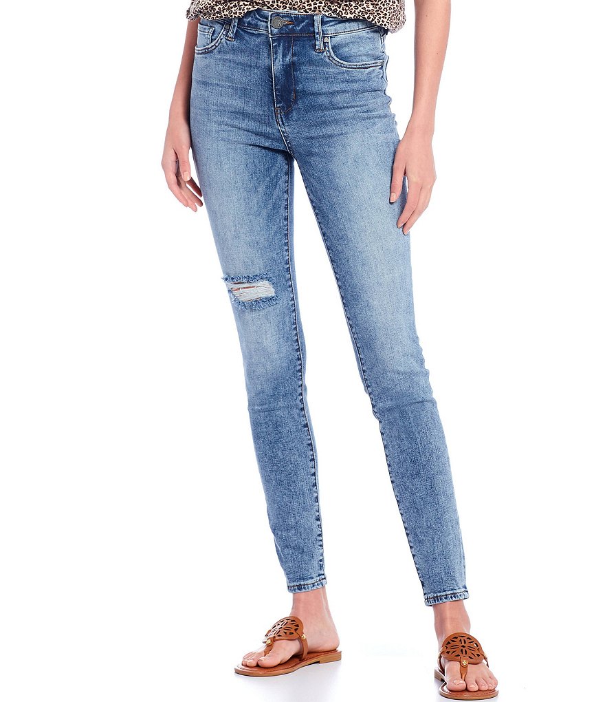 KUT from the Kloth Mia High Rise Toothpick Slight Destruction Detail Skinny Jeans