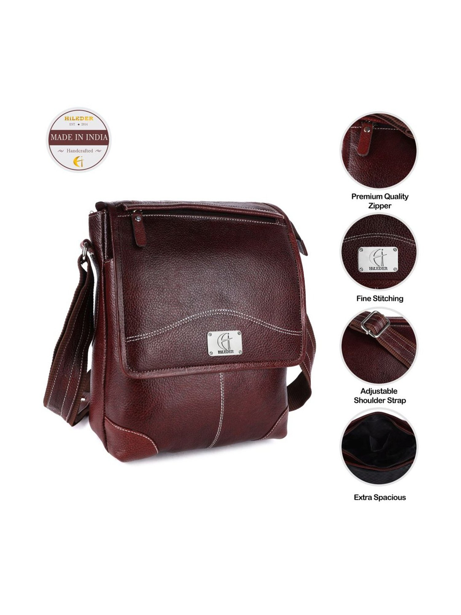 HiLEDER Brown Solid Medium Cross Body Bag