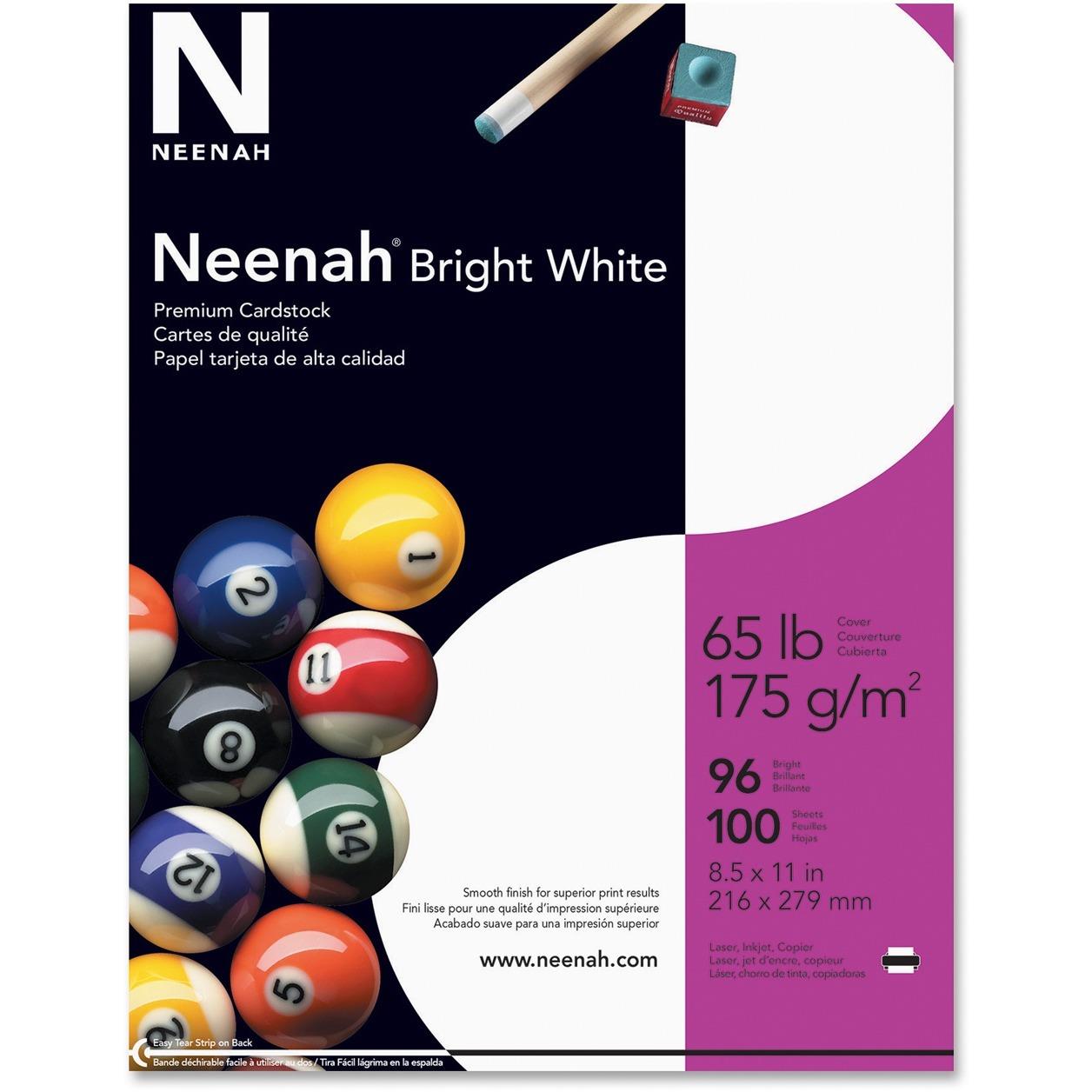 Wausau 91901 Paper Card Stock Paper Card Stock Letter - 8.50" x 11" - 65 lb - Smooth - 100 / Pack - White