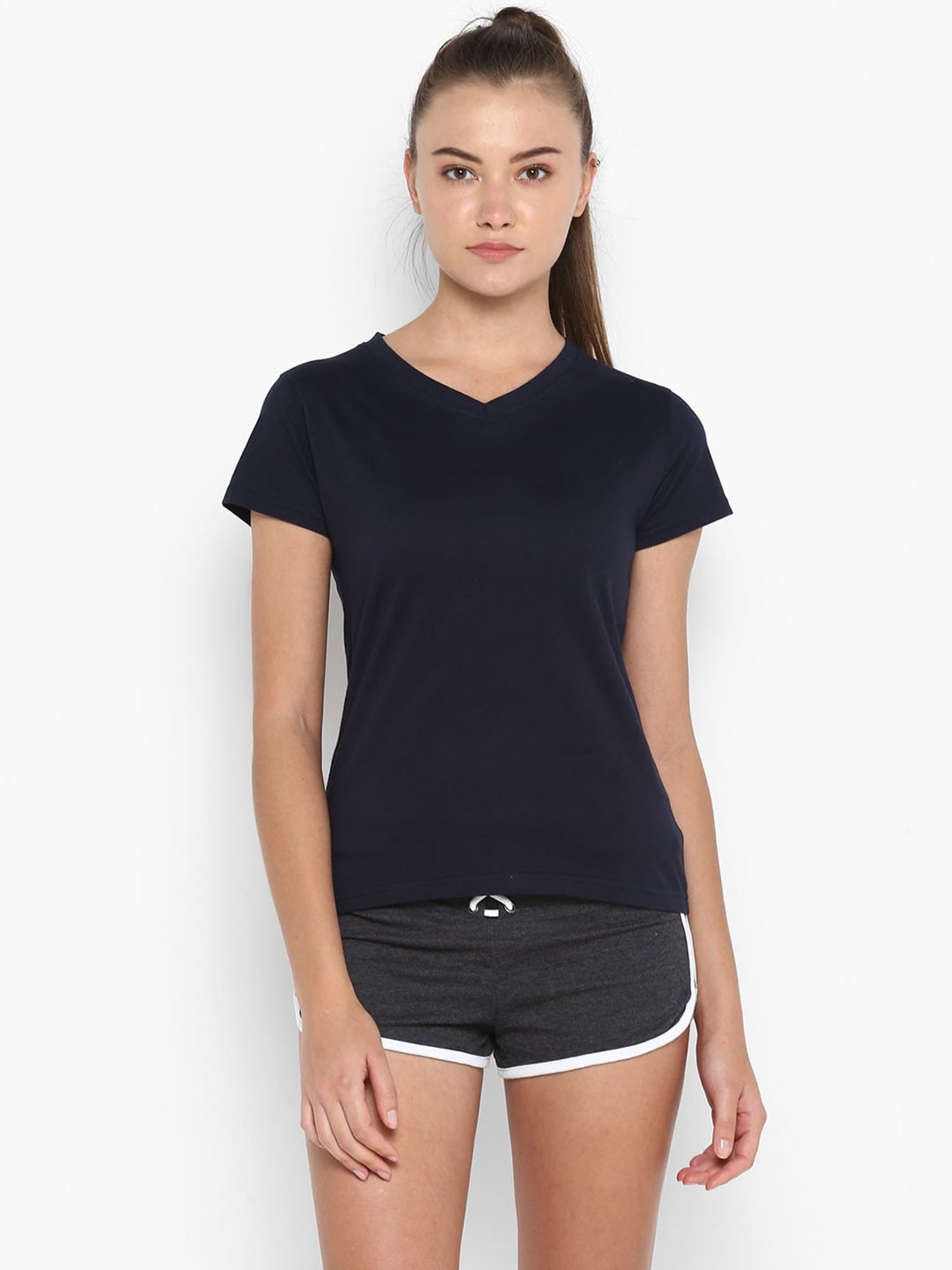Appulse Navy Cotton Slim Fit T-Shirt