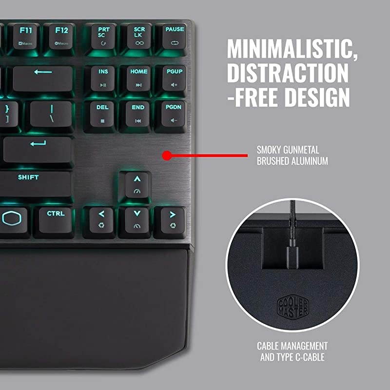 MK730 Tenkeyless Gaming Mechanical Keyboard with Brown Switches Cherry MX RGB PerKey Lighting and Removable Wrist Rest