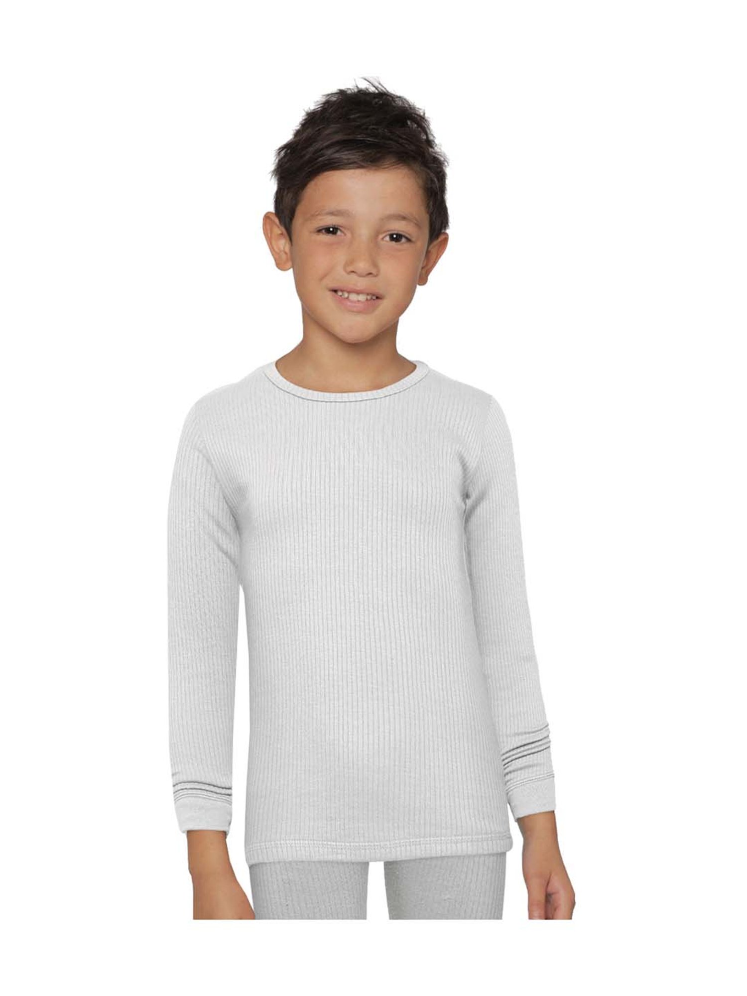 Kanvin Kids Grey Regular Fit Thermal Tops - Set of 2