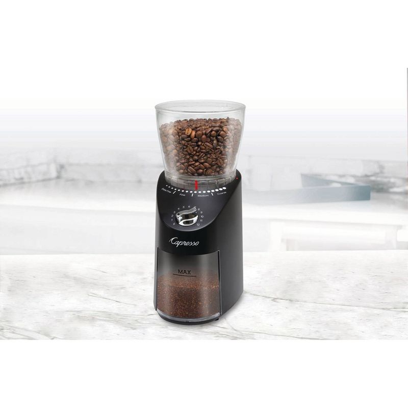 Capresso Conical Burr Coffee Grinder Infinity Plus – Black 570.01