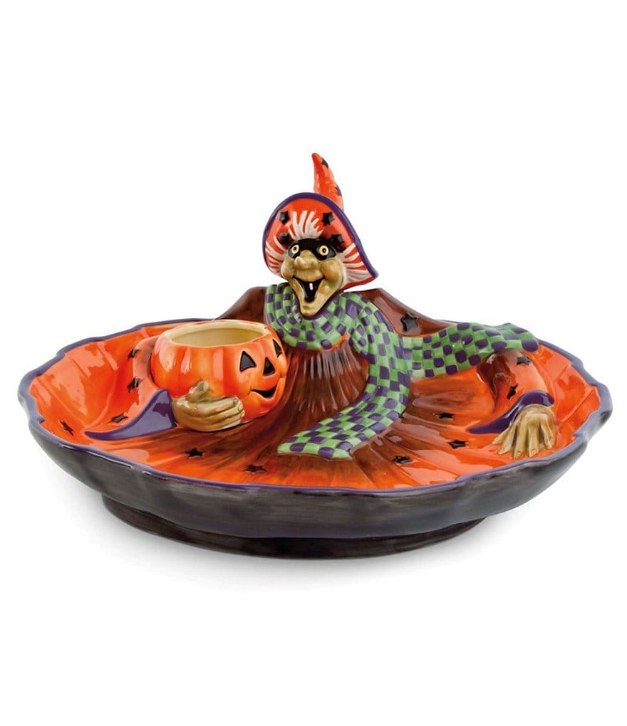 Fitz and Floyd Halloween Witch Hazel Chip & Dip