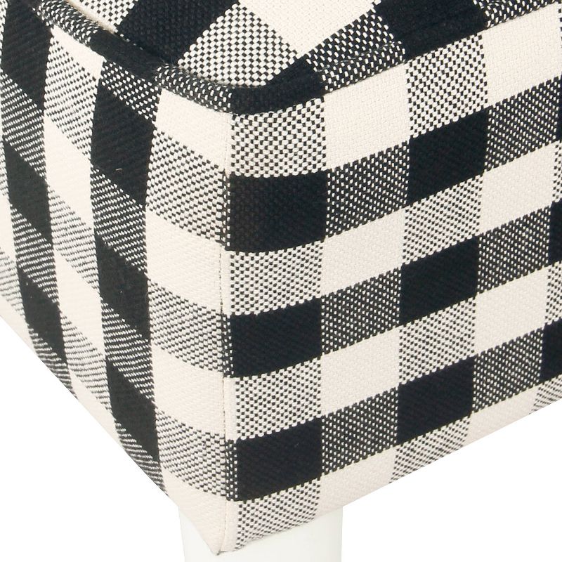 Kids' Modern Slipper Chair Mini Plaid Black - HomePop