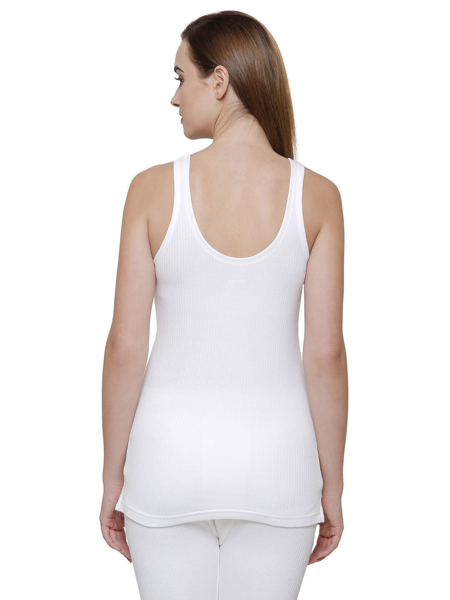Dyca White Cotton Thermal Tank Top