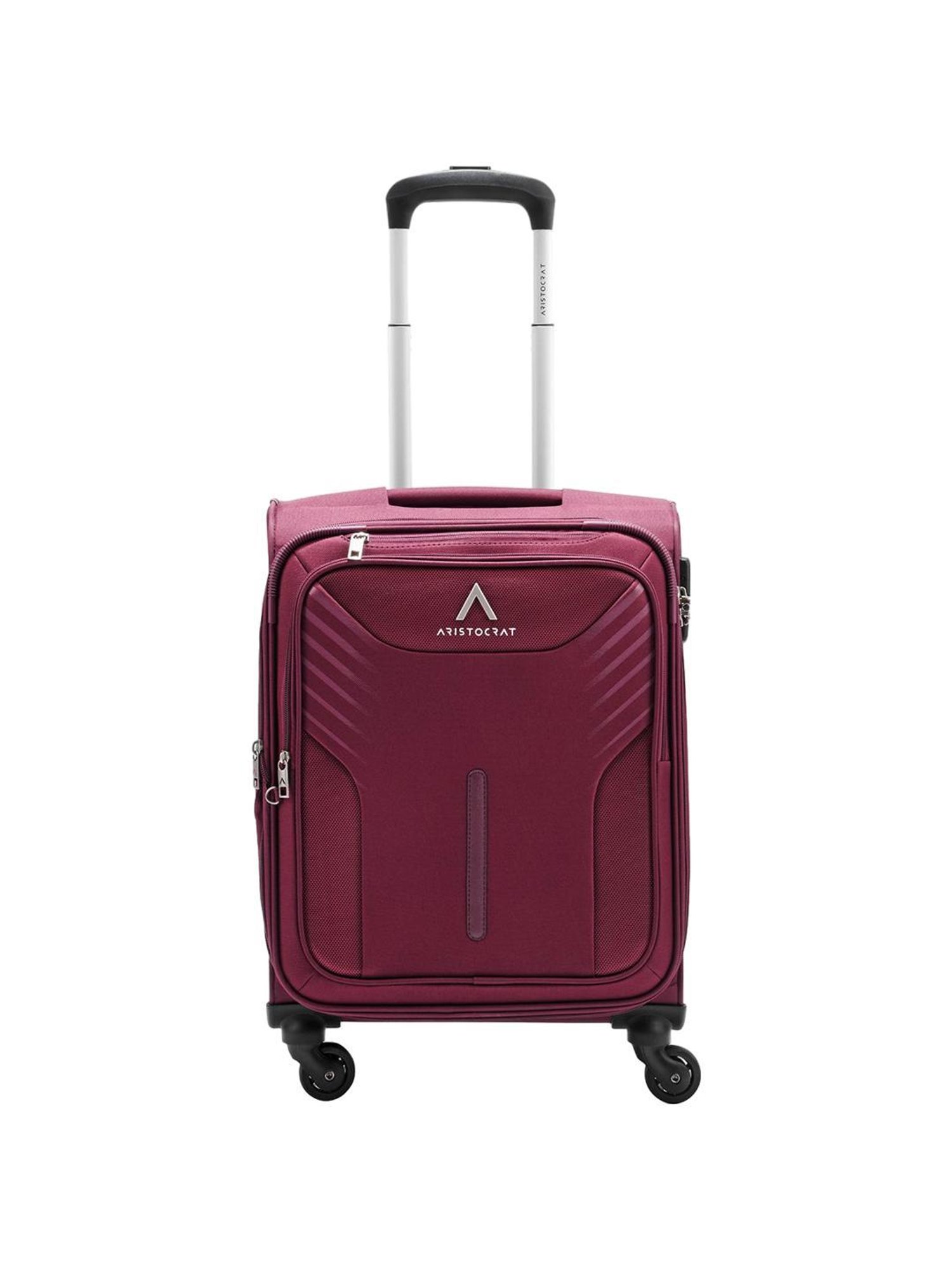 Aristocrat Maroon Solid Soft Cabin Trolley Bag - 25 cm