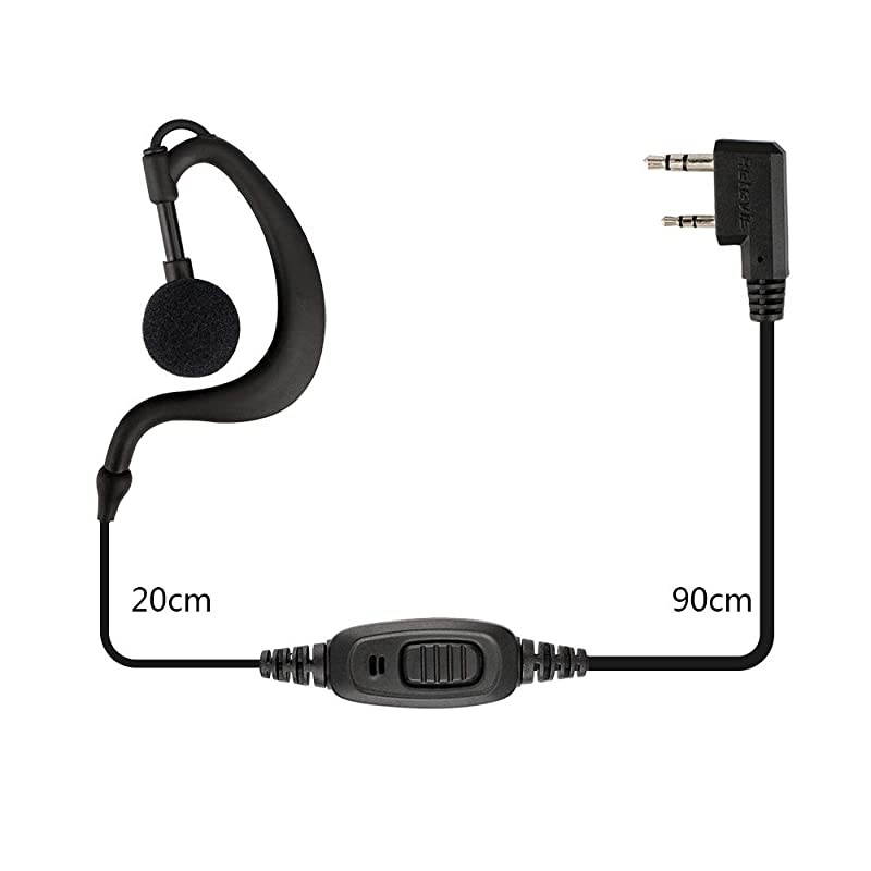Case of 10 Two Way Radio Earpiece with Mic Single Wire Earhook Headset for Baofeng BF888S UV5R  H777 RT22 Arcshell AR5 Walkie Talkies