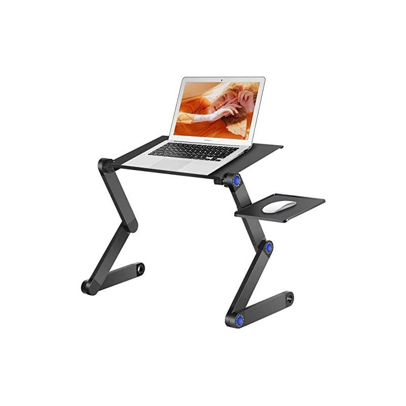 Laptop Stand for Bed & Sofa,Portable Laptop Table Stand,Adjustable Portable Laptop Desk with USB Cooling Fans and Mouse Pad