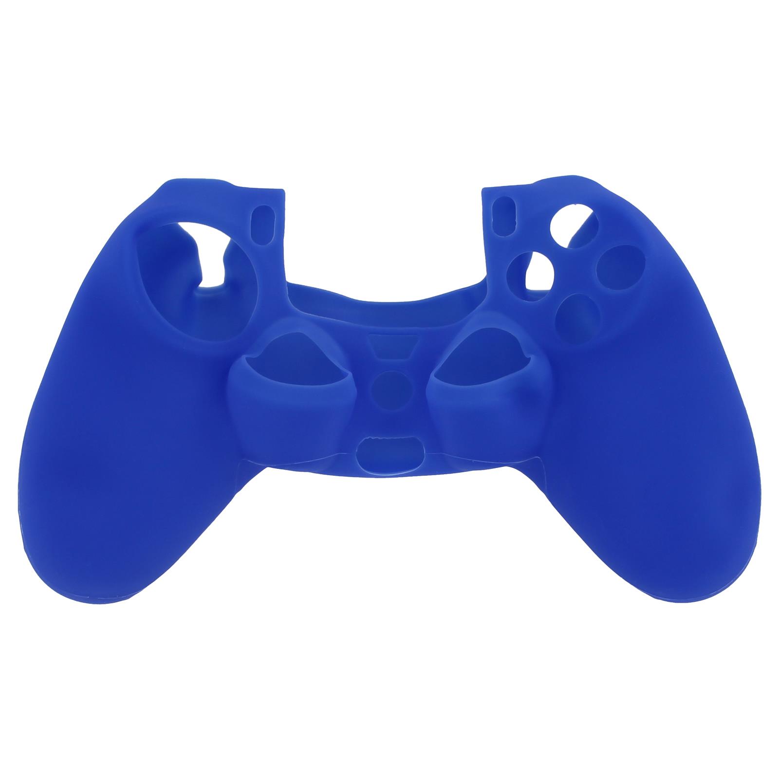 Soft silicone gel skin grip protective cover for Sony PS4 controller rubber case blue