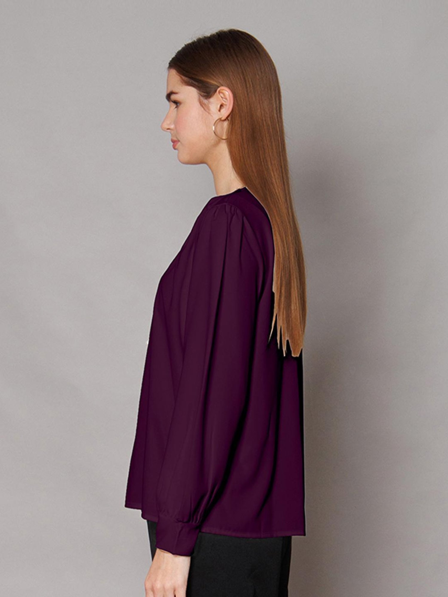 Zink London Purple Embellished Top