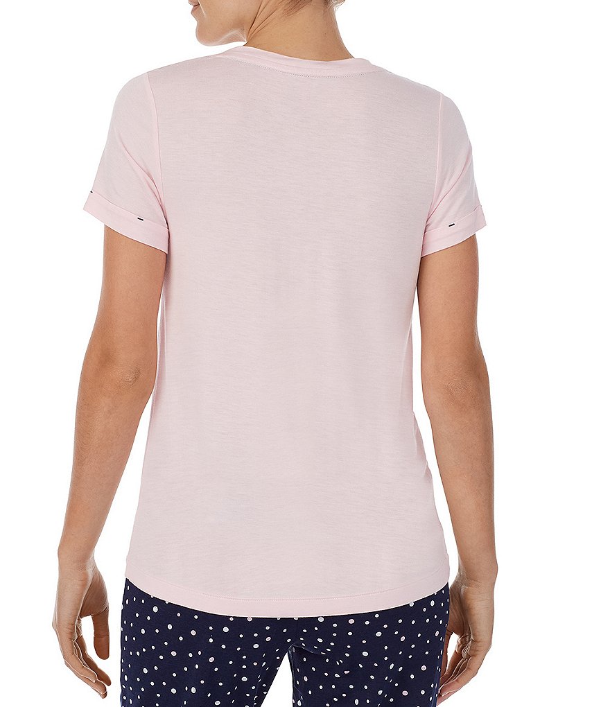 Jane & Bleecker New York Solid V-Neck Knit Sleep Tee
