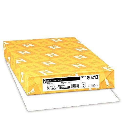 exact vellum bristol, 11" x 17", 67 lb/145 gsm, white, 94 brightness, 250 sheets 80213
