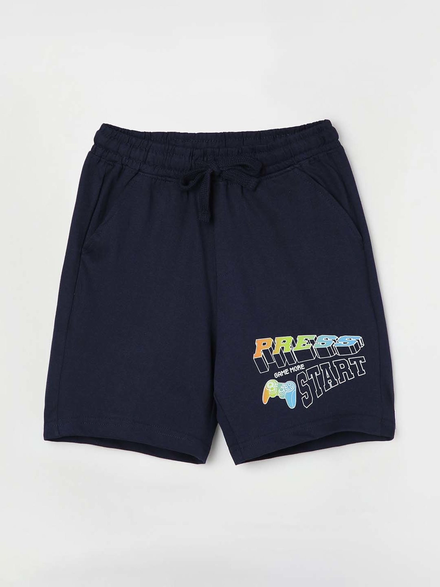 Fame Forever by Lifestyle Kids Navy Cotton Printed Shorts