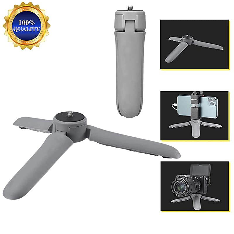 Tripod, Cell Phone Tripod, Tabletop Holder Tripod Compatible with Gopro Hero 8 Black DJI Osmo Mobile 2 3 Osmo Pocket Osmo Action ZHIYUN Smooth 4 Q2 Fully Adjustable Angle & Rotation (Gray)