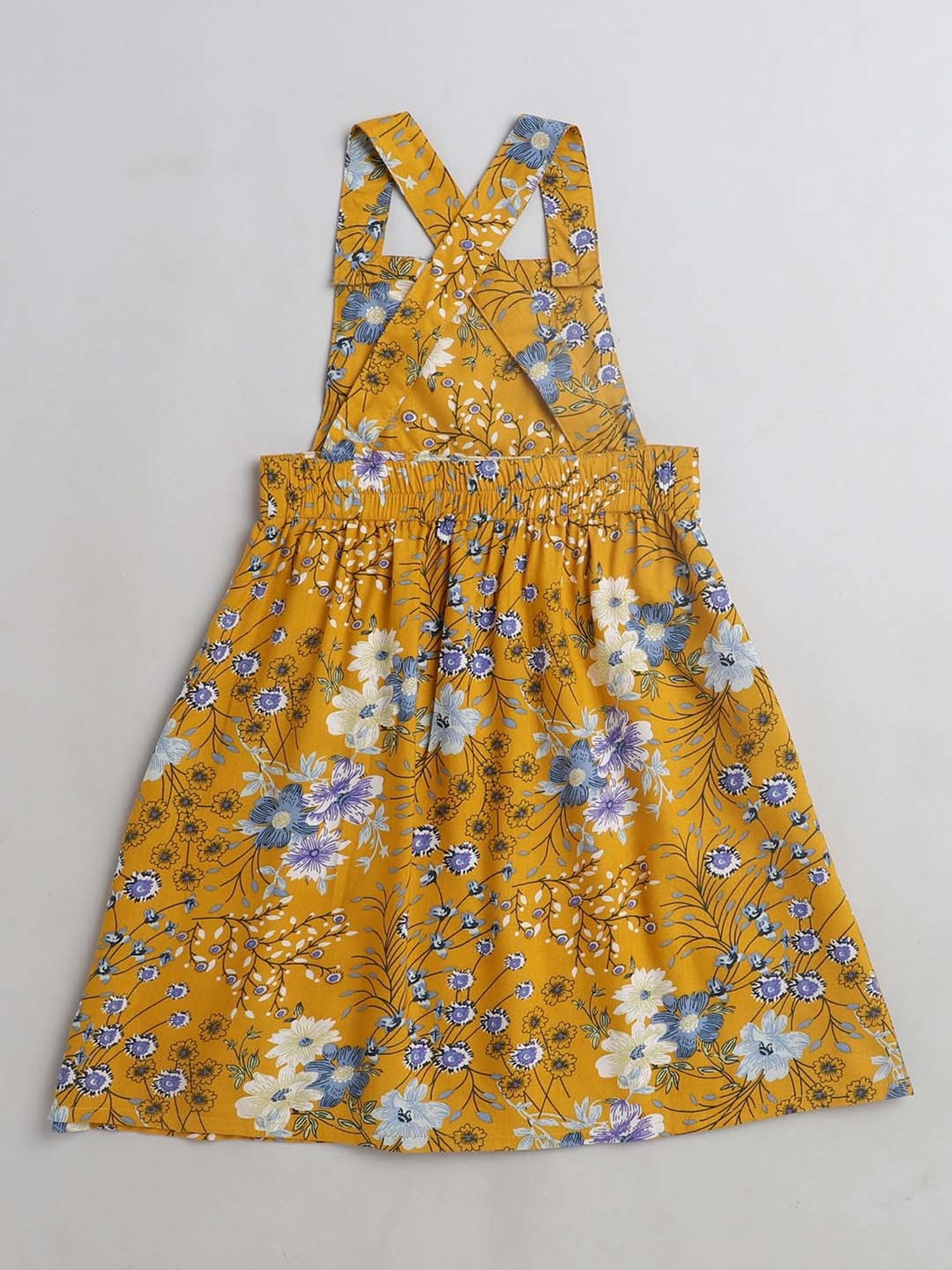 The Magic Wand Kids Yellow & Blue Floral Print Dress