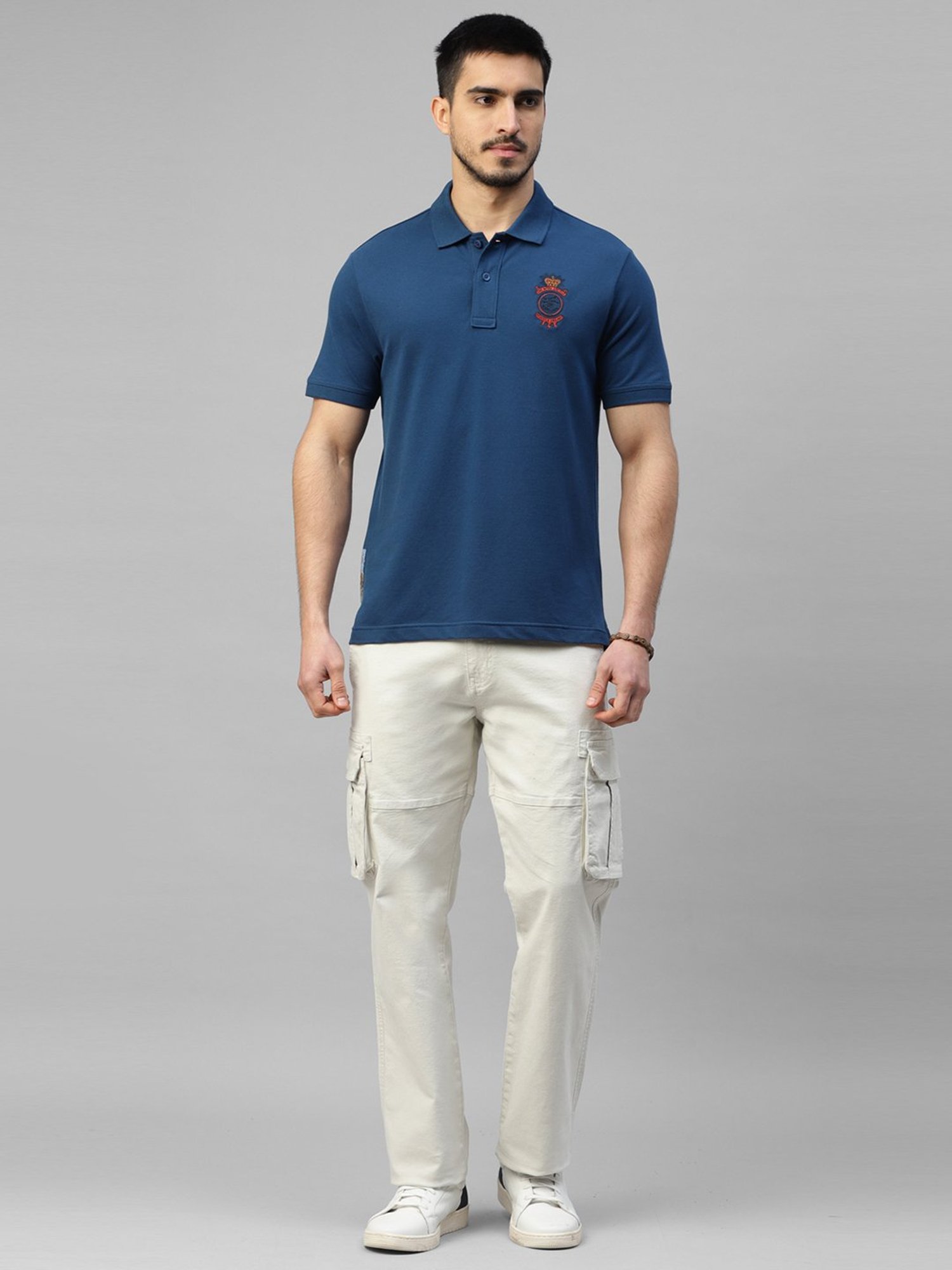 Royal Enfield MLG Navy Regular Fit Logo Polo T-Shirt