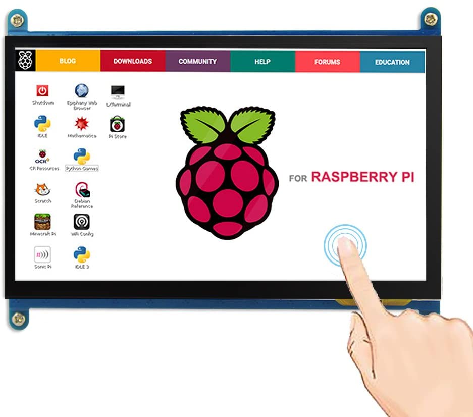 7 Inch Capacitive Touchscreen HDMI Monitor 1024x600 TFT LCD Display HD Screen for Raspberry Pi 4B, 3B, Banana Pi, Windows 10 8 7