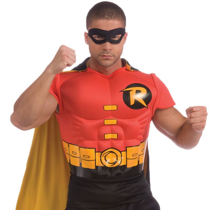 Adult DC Comics Robin Muscle Shirt Cape Halloween Costume One Size