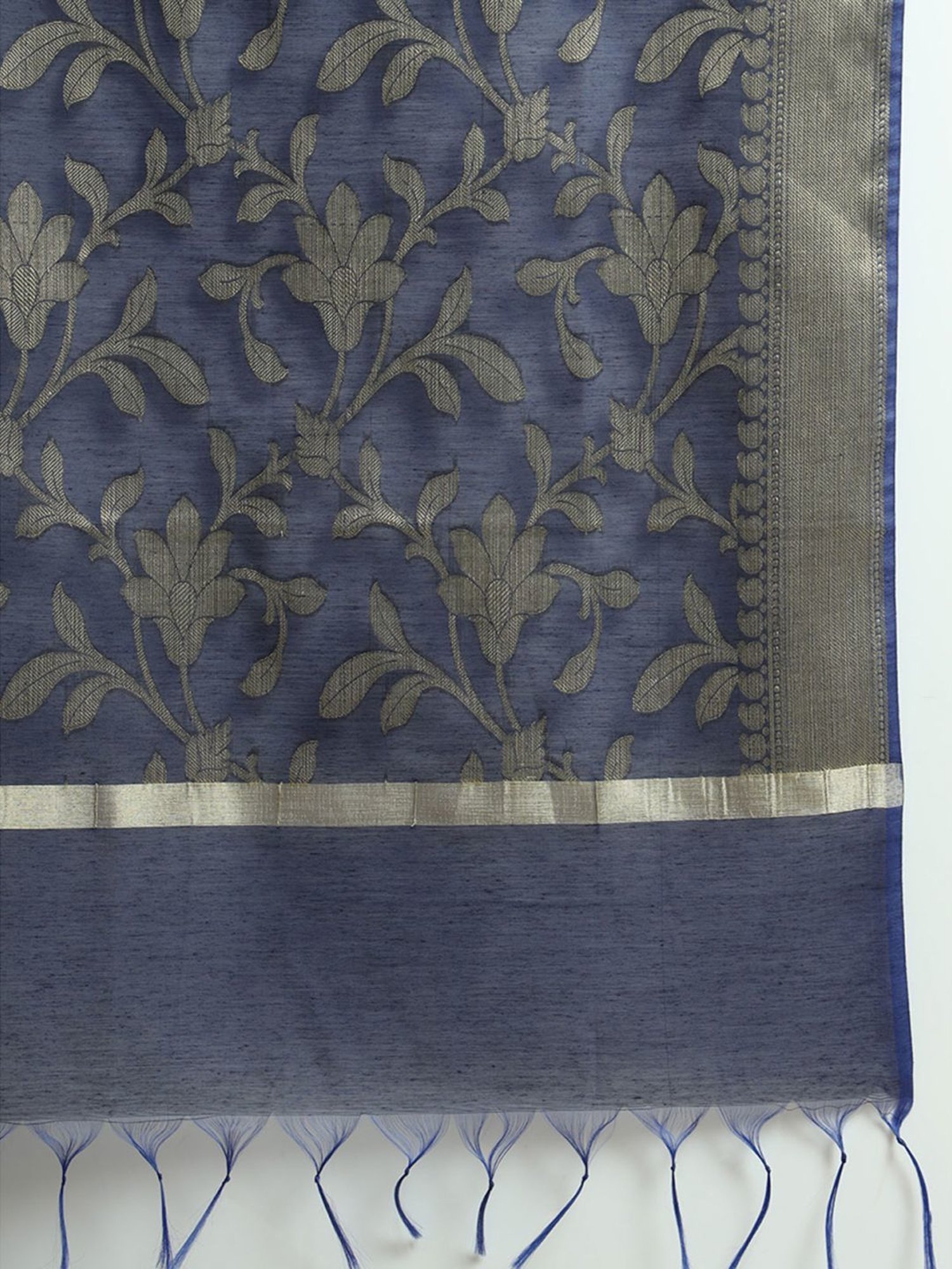 Soch Navy Woven Pattern Dupatta