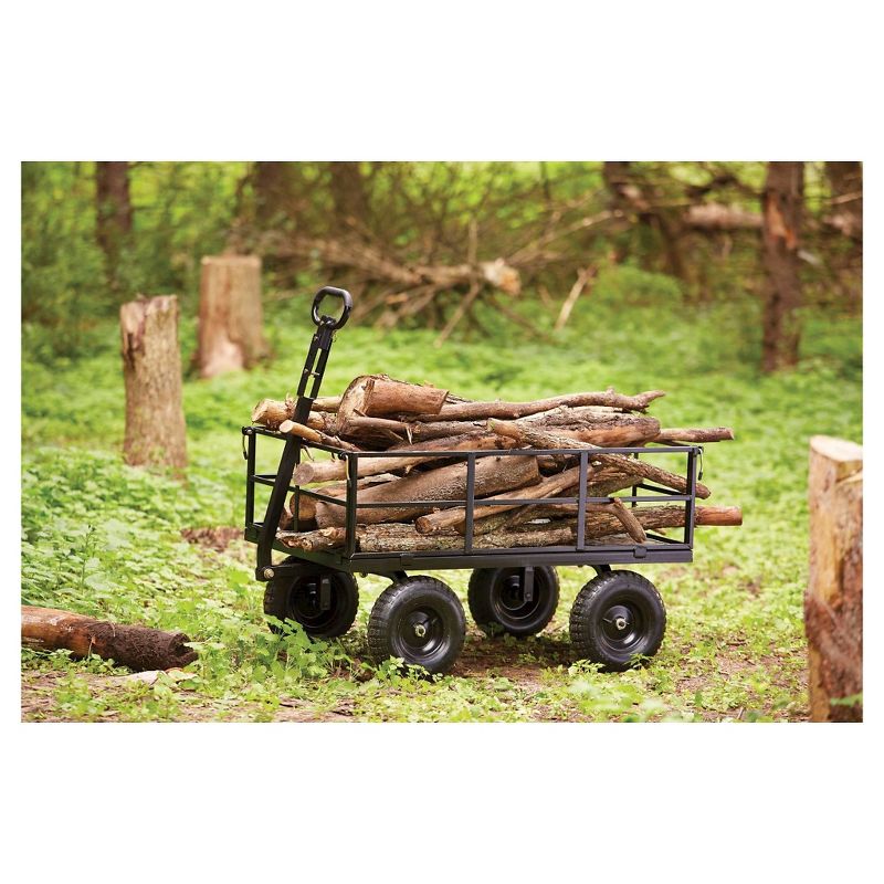 Gorilla Carts Heavy Duty Steel Utility Cart with Removable Sides and Pneumatic Tires Capacity