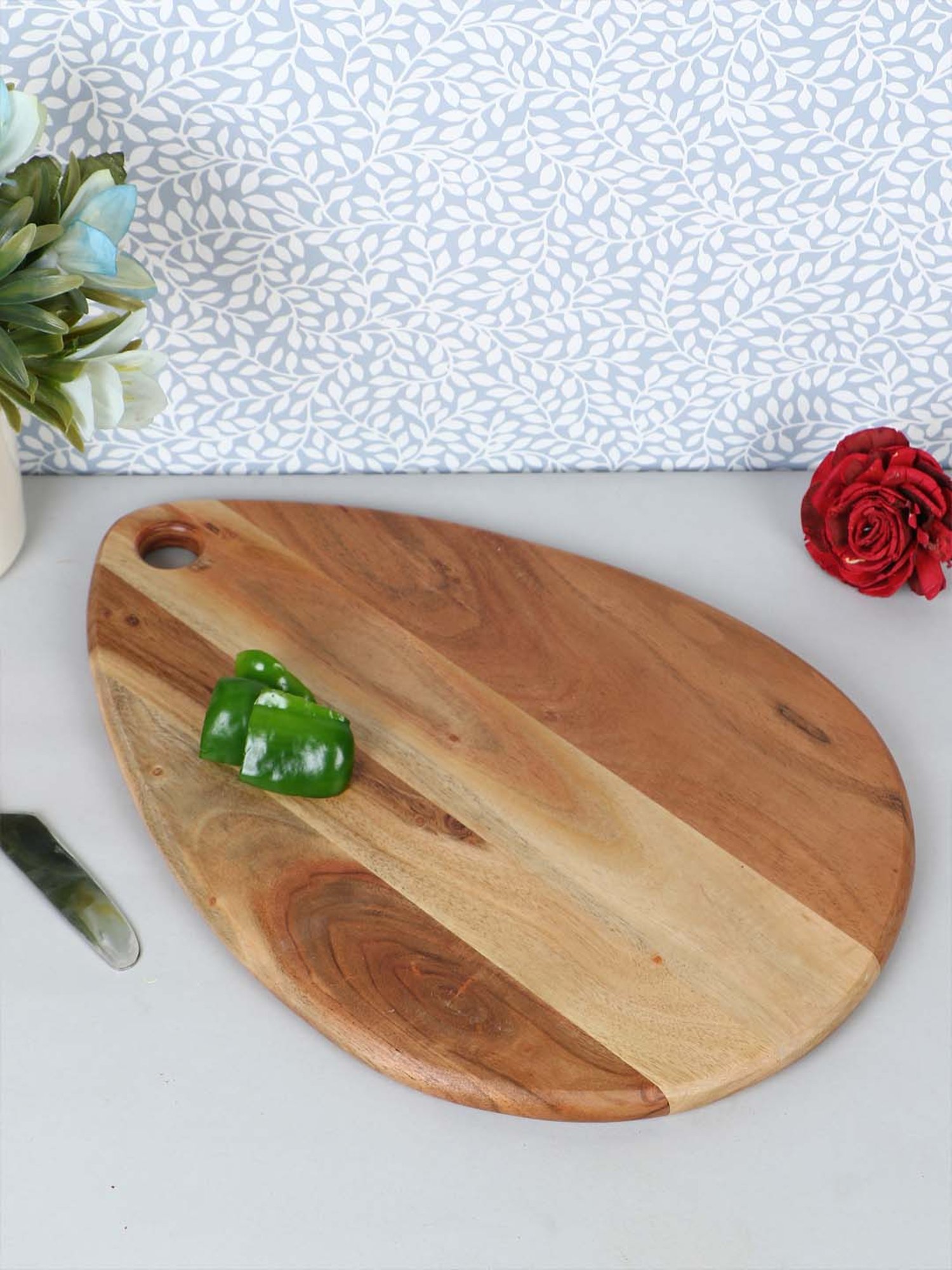 Crayton Natural Beige Mango Wood Chopping Board - Set of 1