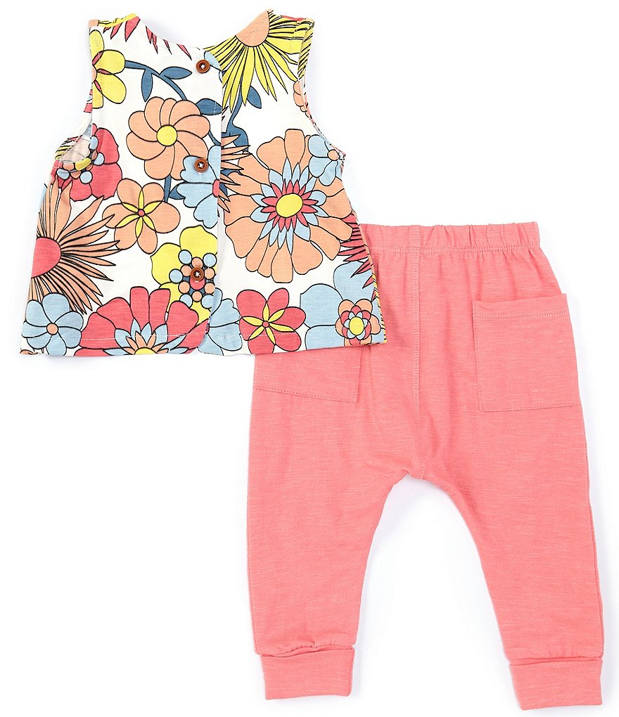Jessica Simpson Baby Girls Newborn-9 Months Floral Tank Top & Jogger Pant Set