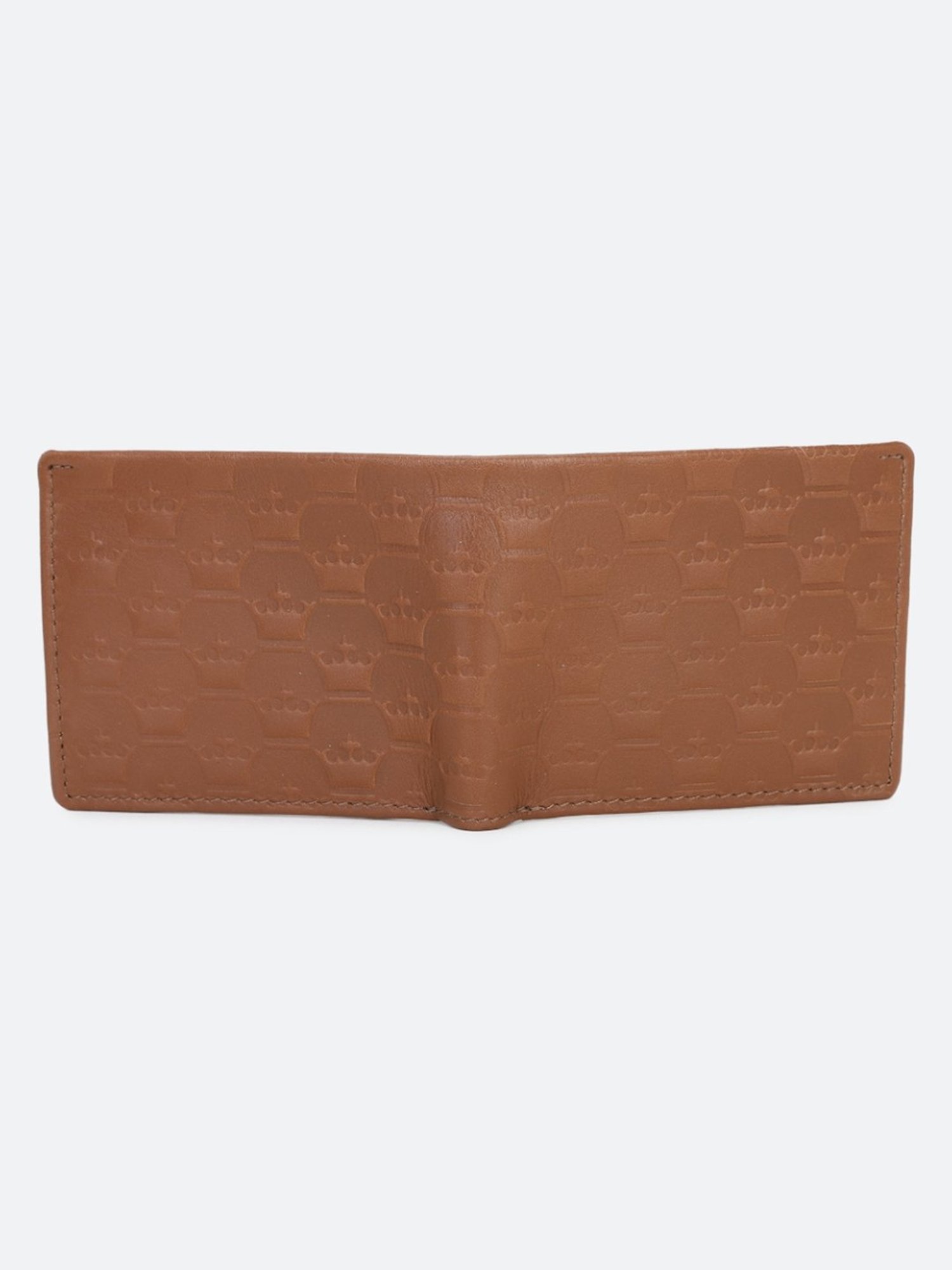 Louis Philippe Brown Leather Textured Bi-Fold Wallet