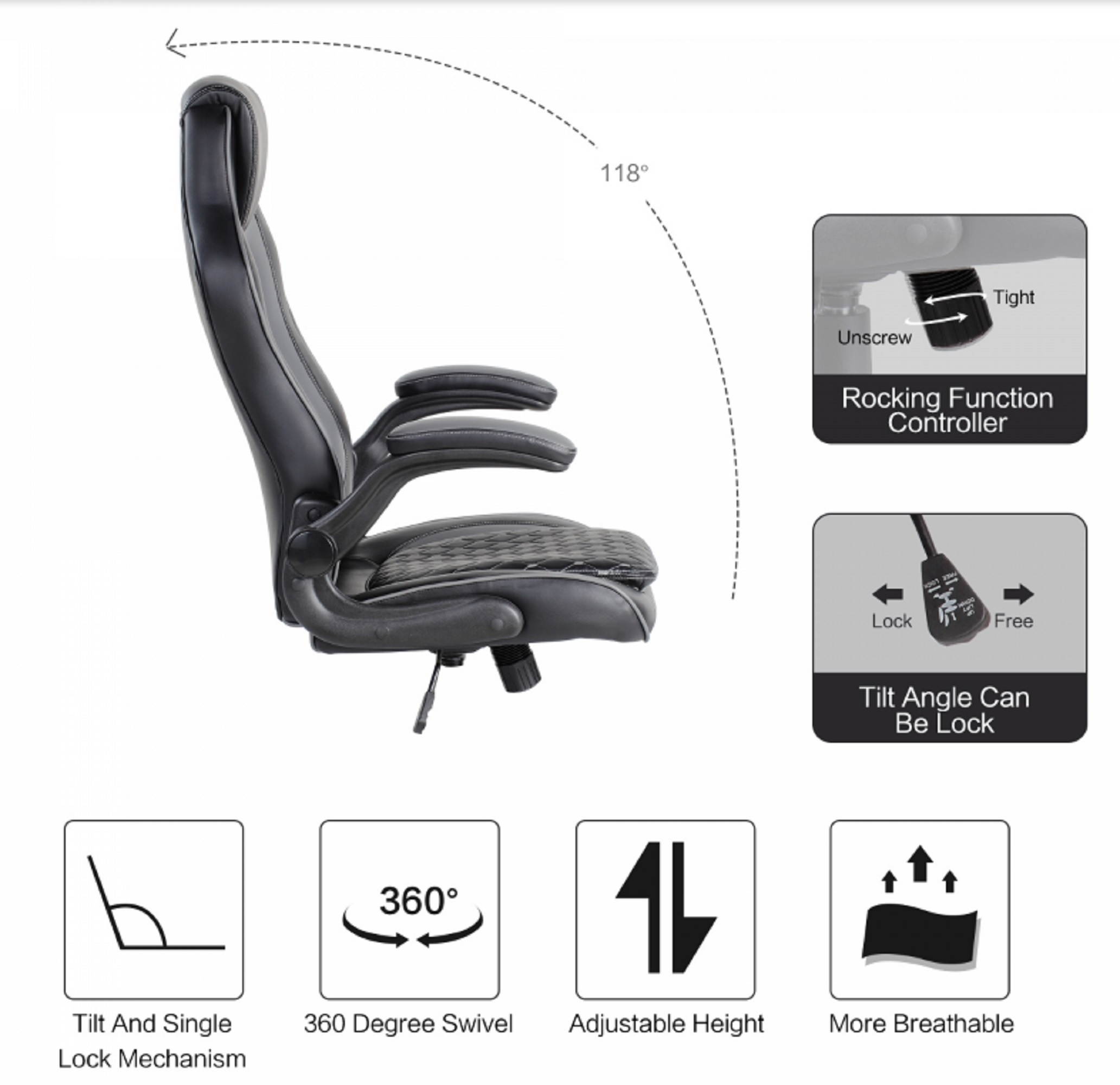 RESPAWN Sidewinder Gaming Chair, PU Leather, in Rage Red (RSP-125-RED)