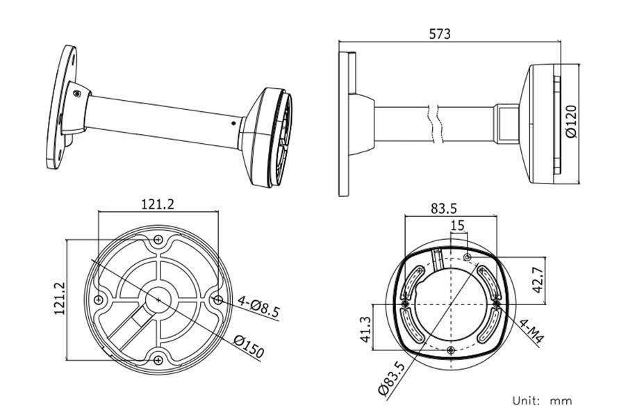 Hikvision DS-1271ZJ-120 Aluminium Ceiling Mount Bracket For Mini Dome Camera