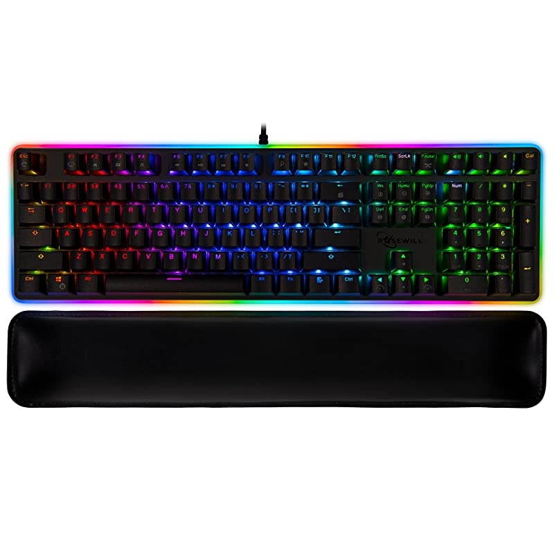 Mechanical Gaming Keyboard RGB LED Glow Backlit Computer Mechanical Switch Keyboard for PC Laptop Mac Software Customizable Professional Gaming Brown Mechanical Switch