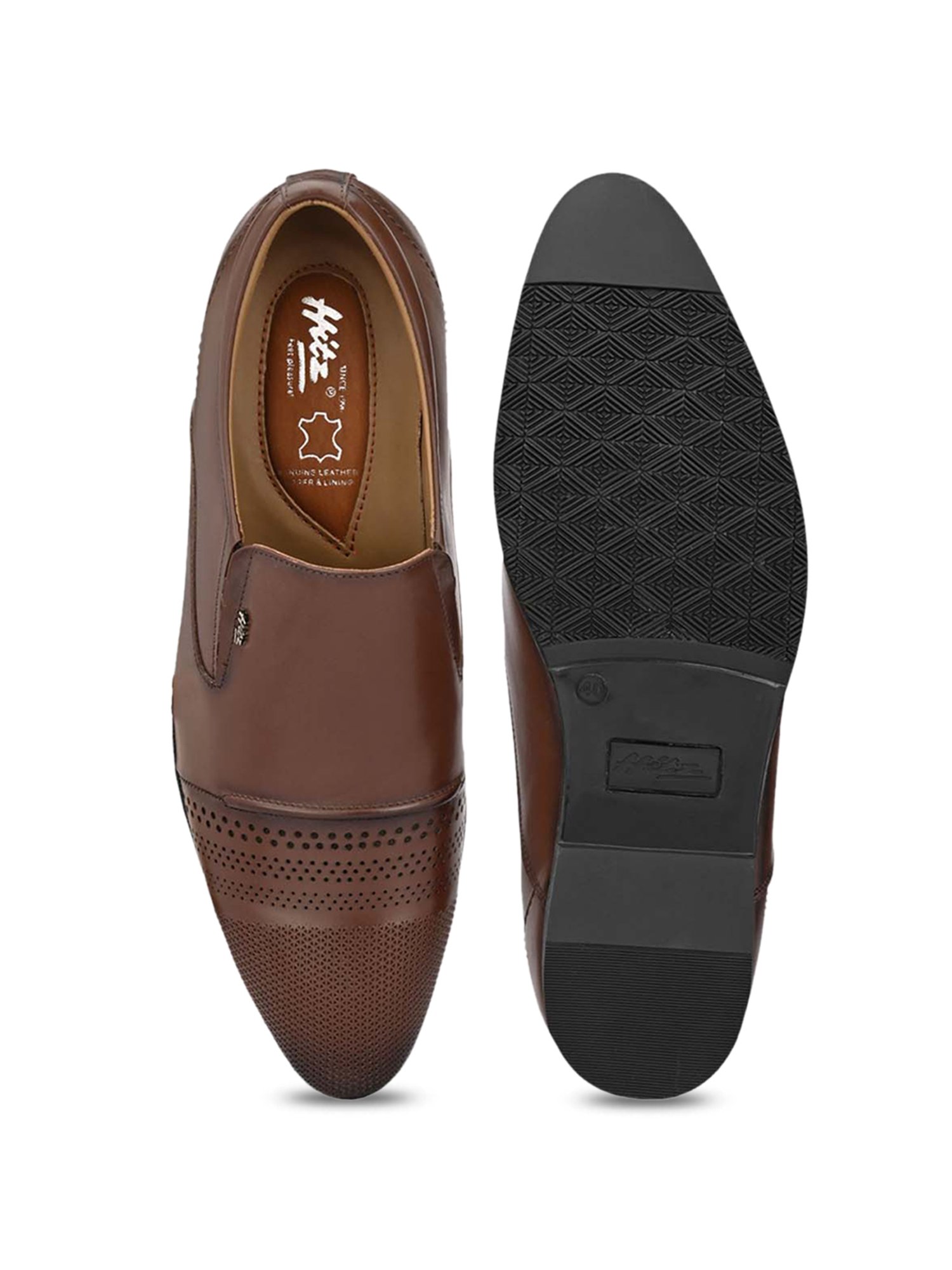 Hitz Men's Cognac Formal Slip-Ons