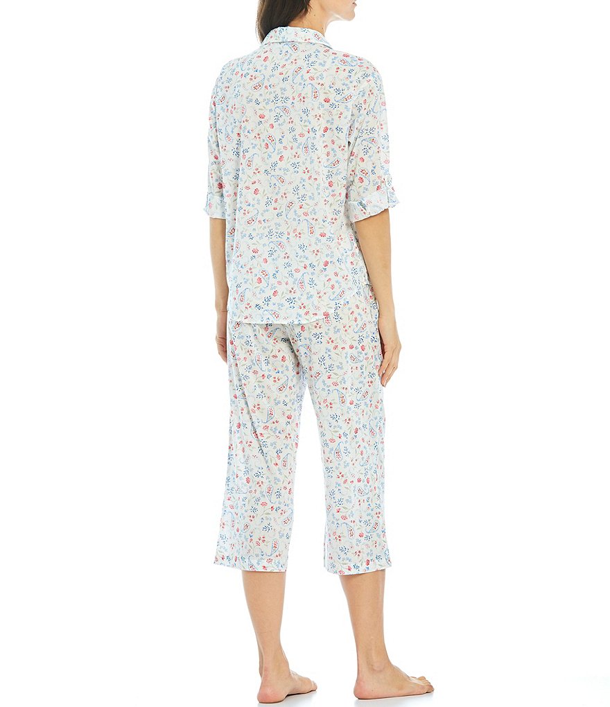 Cabernet Paisley Printed Woven Coordinating Pajama Set