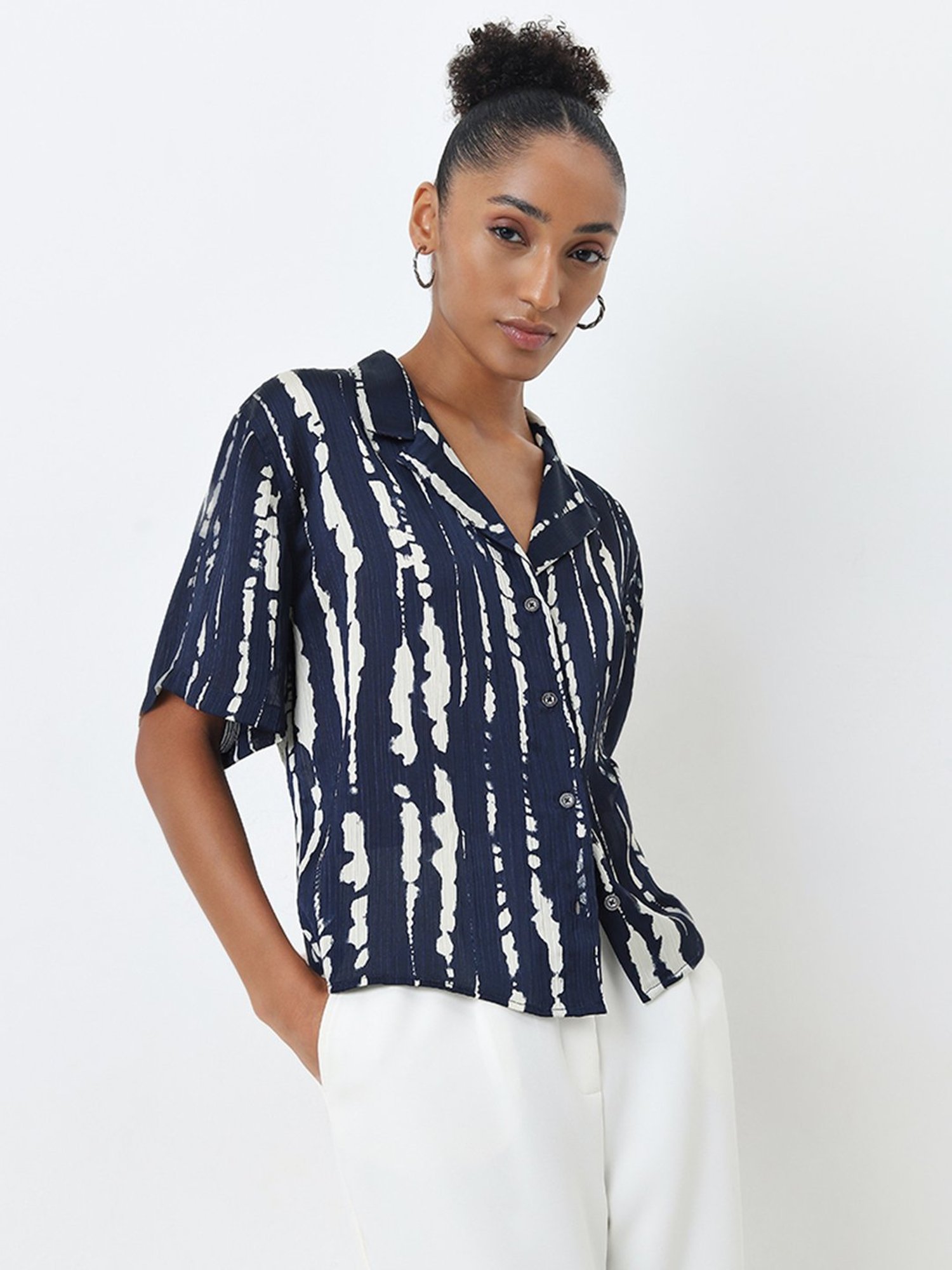 Wardrobe by Westside Navy Printed Top