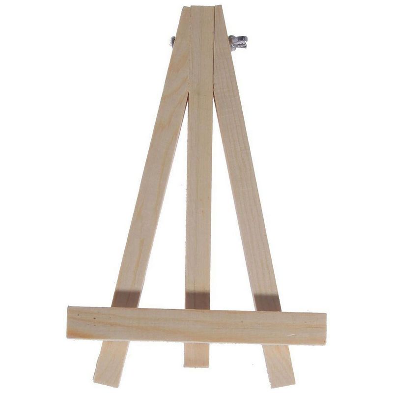 6 Mini Easels - Natural Wood Decorative Display Table Setting Place Card Holder - 7 Inch