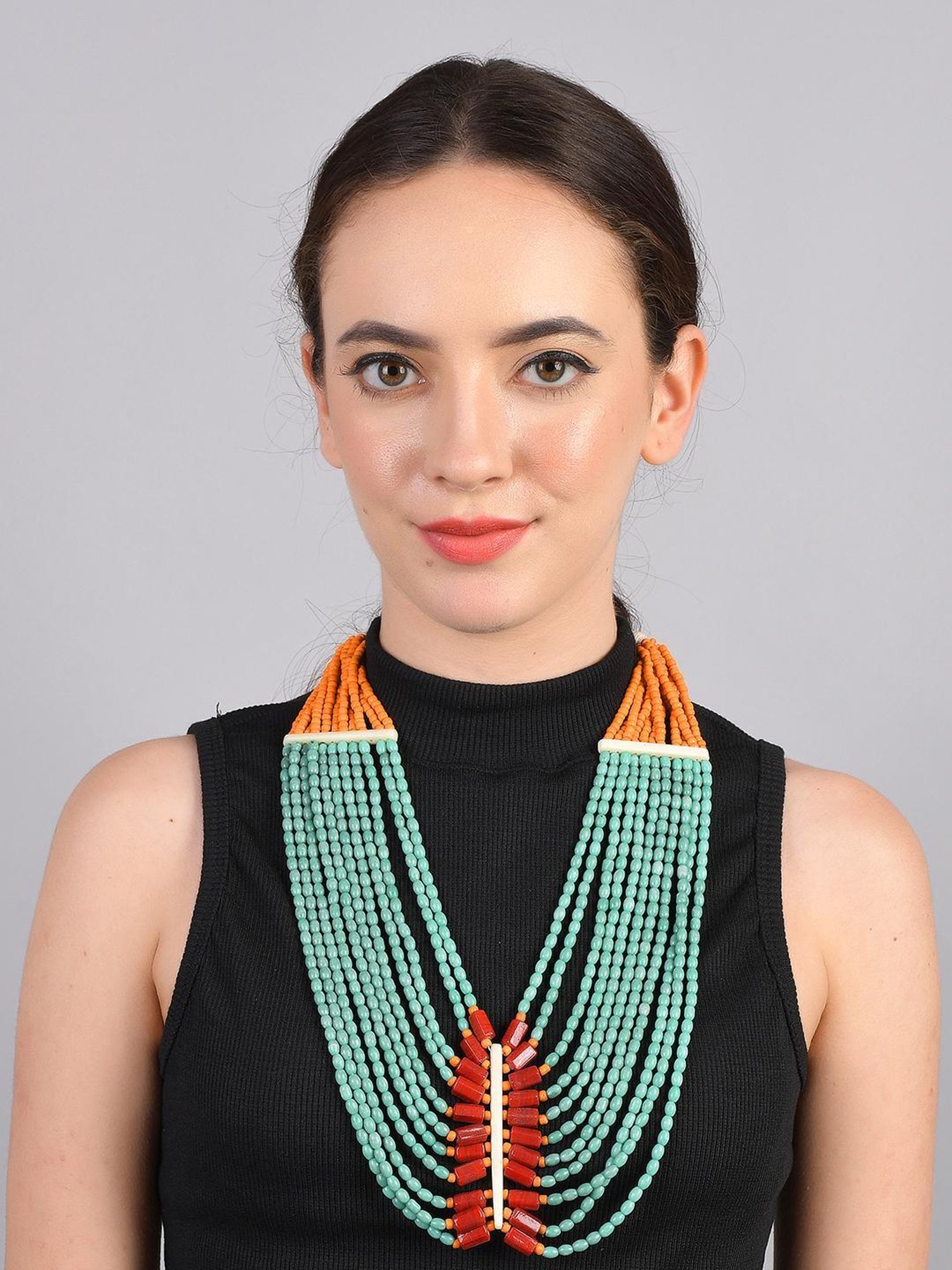 Imli Street Multicolor Vintage Naga Beaded Tribal Necklace